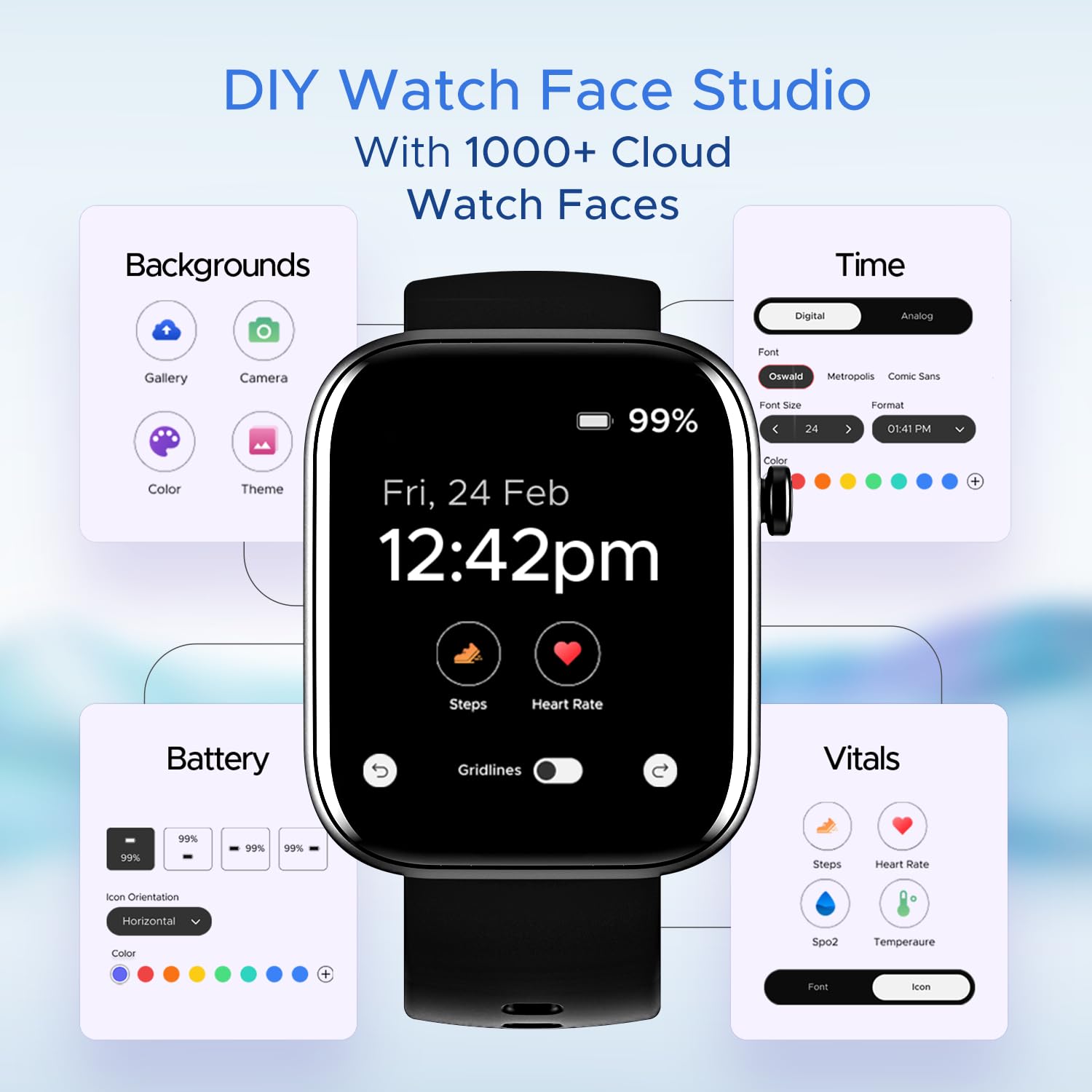boAt Wave Call 2 Smart Watch with 1.83" HD Display, Advanced BT Calling, DIY Watch Face Studio, Coins, 700+Active Modes, Live Cricket Scores, HR&SPO2 and Sleep Monitoring(Active Black)