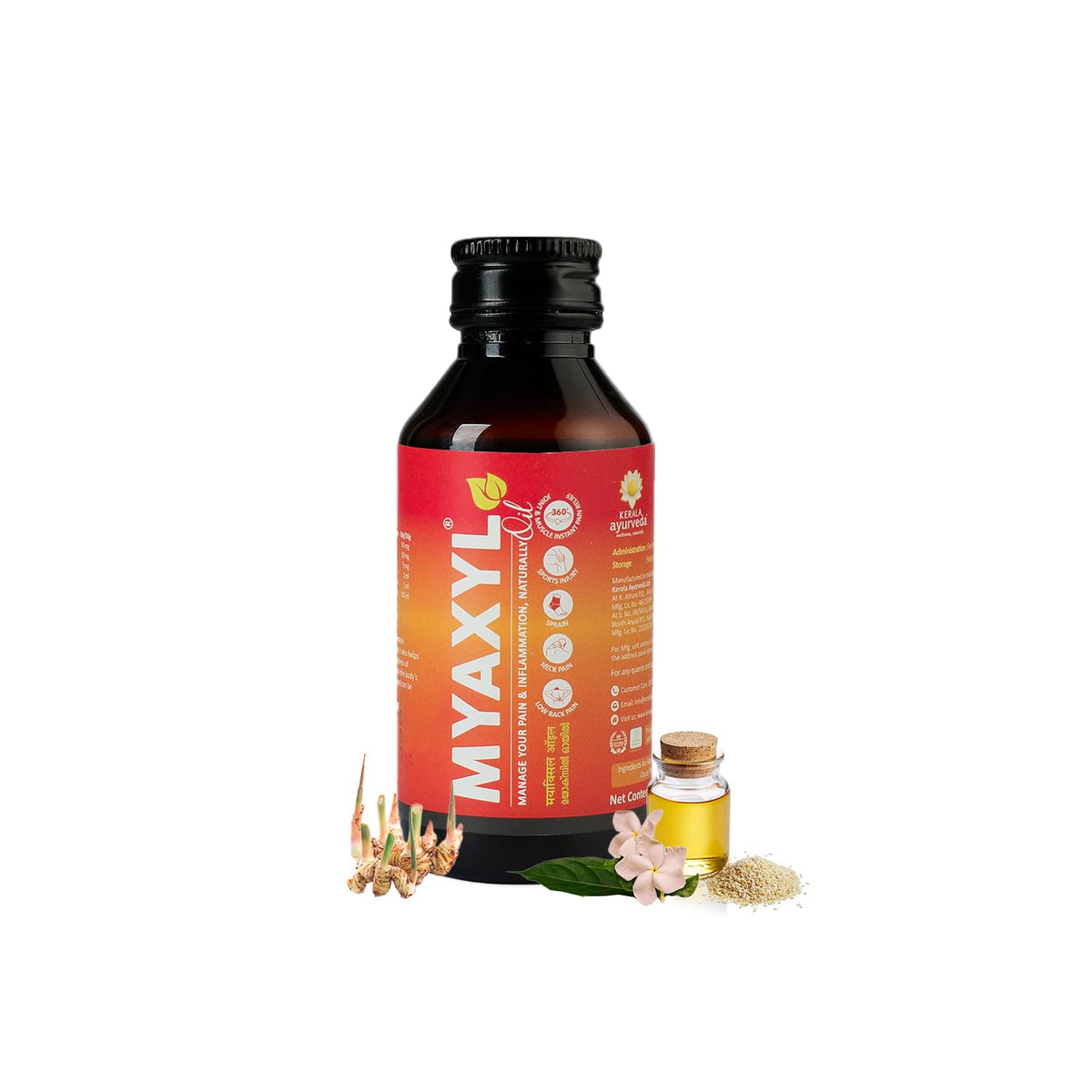 8x Kerala Ayurveda Myaxyl Oil - Pack of 8 - 60ml each
