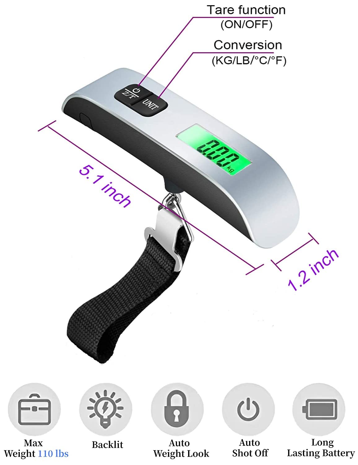 EZ Life Grey Luggage Scale