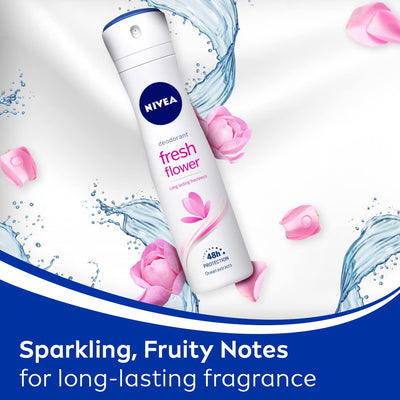 NIVEA Women Deodorant, Fresh Flower, Long Lasting Freshness & 48h Protection