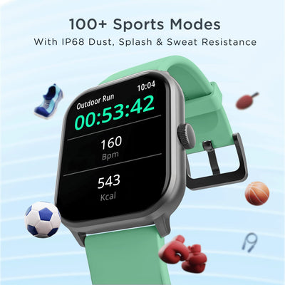 boAt Wave Edge Smart Watch with 1.85" HD Display, Advanced Bluetooth Calling Chip, Functional Crown, 100+ Sports Modes,Widget Control,AI Voice Assistance,Inbuilt Games, IP68(Sage Green)