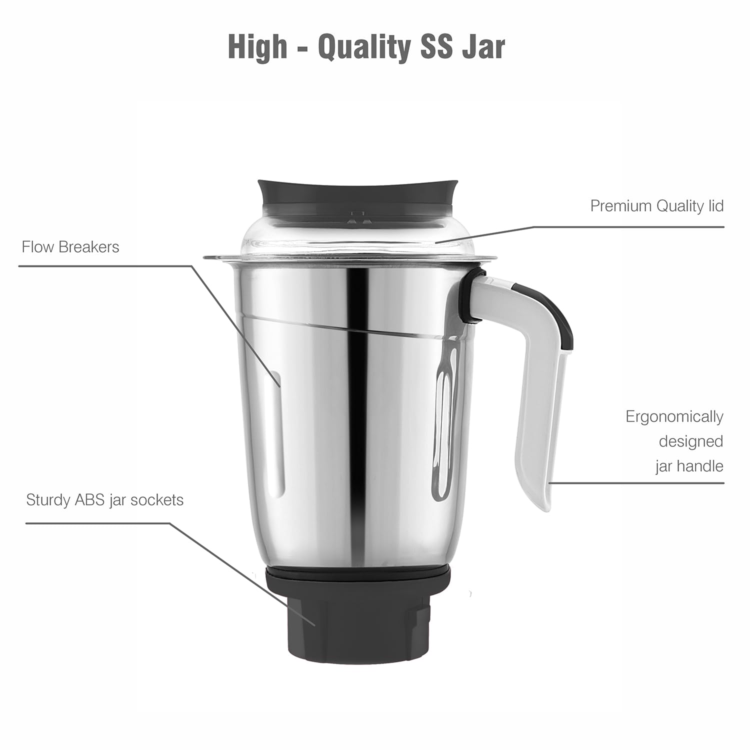 Cello Kitchenette Collection Levanate Pro Plus Mixer Grinder with 3 Jars & 1 Juicer | 500 Watts | 3X Speed Control | Set of 4 | Black