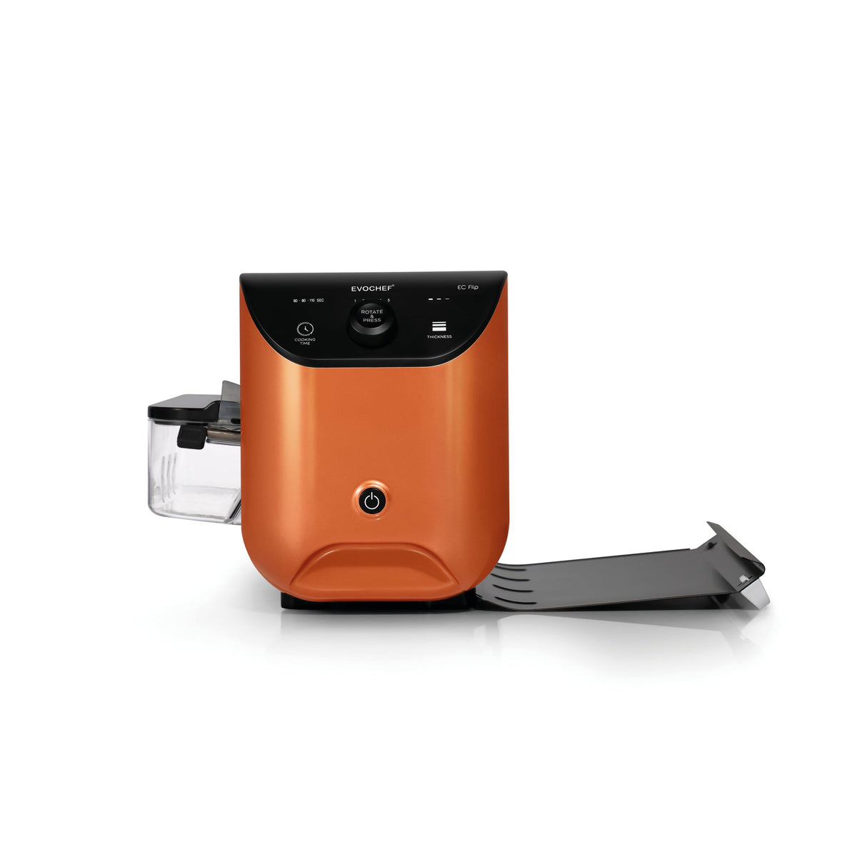 EVOCHEF EC Flip Automatic Dosa Maker, 1-Minute Dosas, 360° Food Grade Coated Roller, Easy Cooking Time & Thickness Control, Touch Controls, Compact & Portable, 1600W, 1 Year Warranty, Metallic Orange