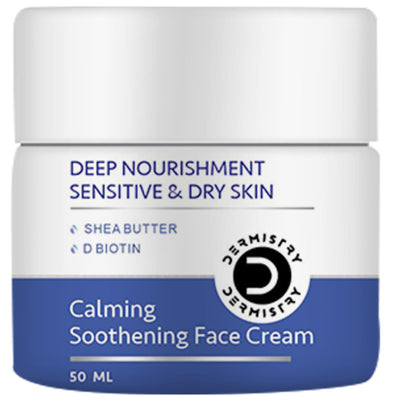 Dermistry Sensitive & Dry To Very Dry Skin Skin Glowing Hydrating Deep Moisturizer Face Cream, Shea Butter Hyaluronic Acid, Light Weight Winter & All Weather Daily Use Nourishing, Women Men