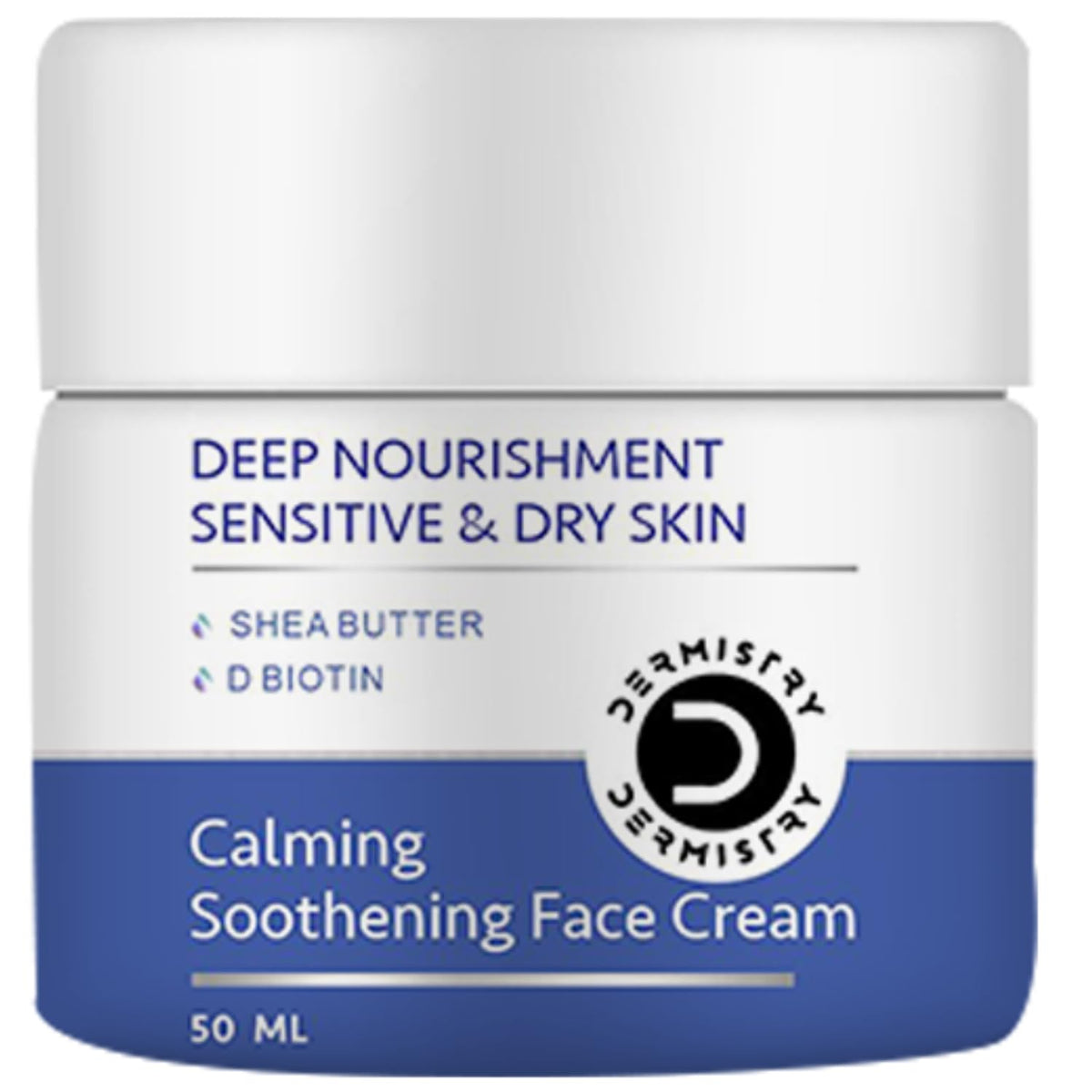 Dermistry Sensitive & Dry To Very Dry Skin Skin Glowing Hydrating Deep Moisturizer Face Cream, Shea Butter Hyaluronic Acid, Light Weight Winter & All Weather Daily Use Nourishing, Women Men