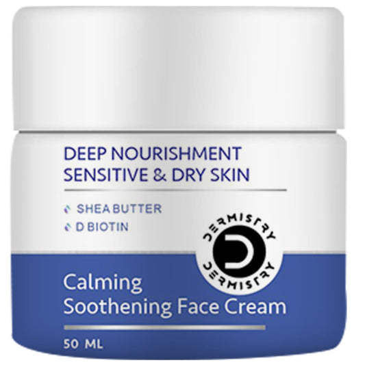 Dermistry Sensitive & Dry To Very Dry Skin Skin Glowing Hydrating Deep Moisturizer Face Cream, Shea Butter Hyaluronic Acid, Light Weight Winter & All Weather Daily Use Nourishing, Women Men