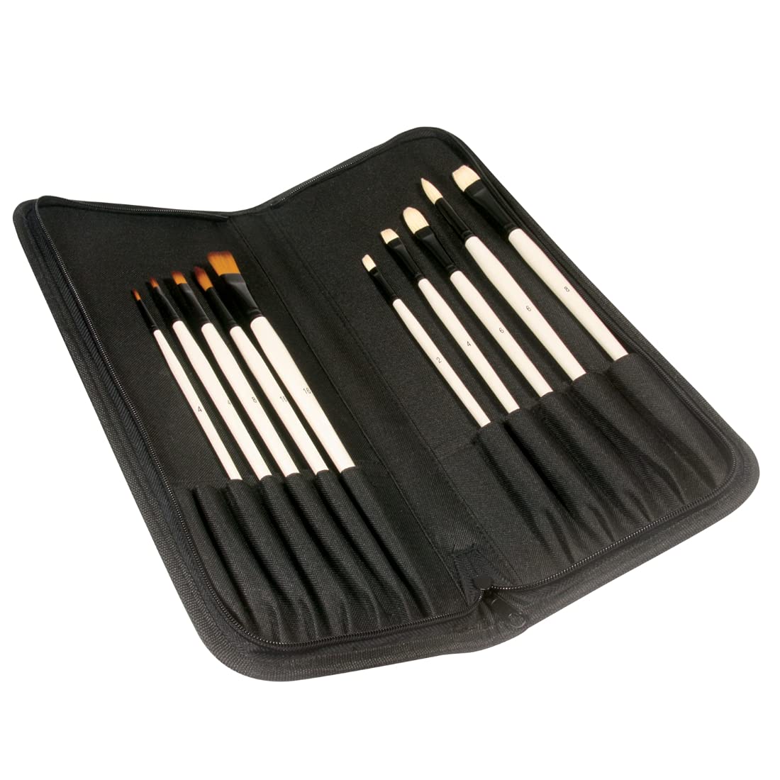 Daler-Rowney Graduate Long Handle Acrylic & Oil Zip Case Brush Set (10x Brushes)