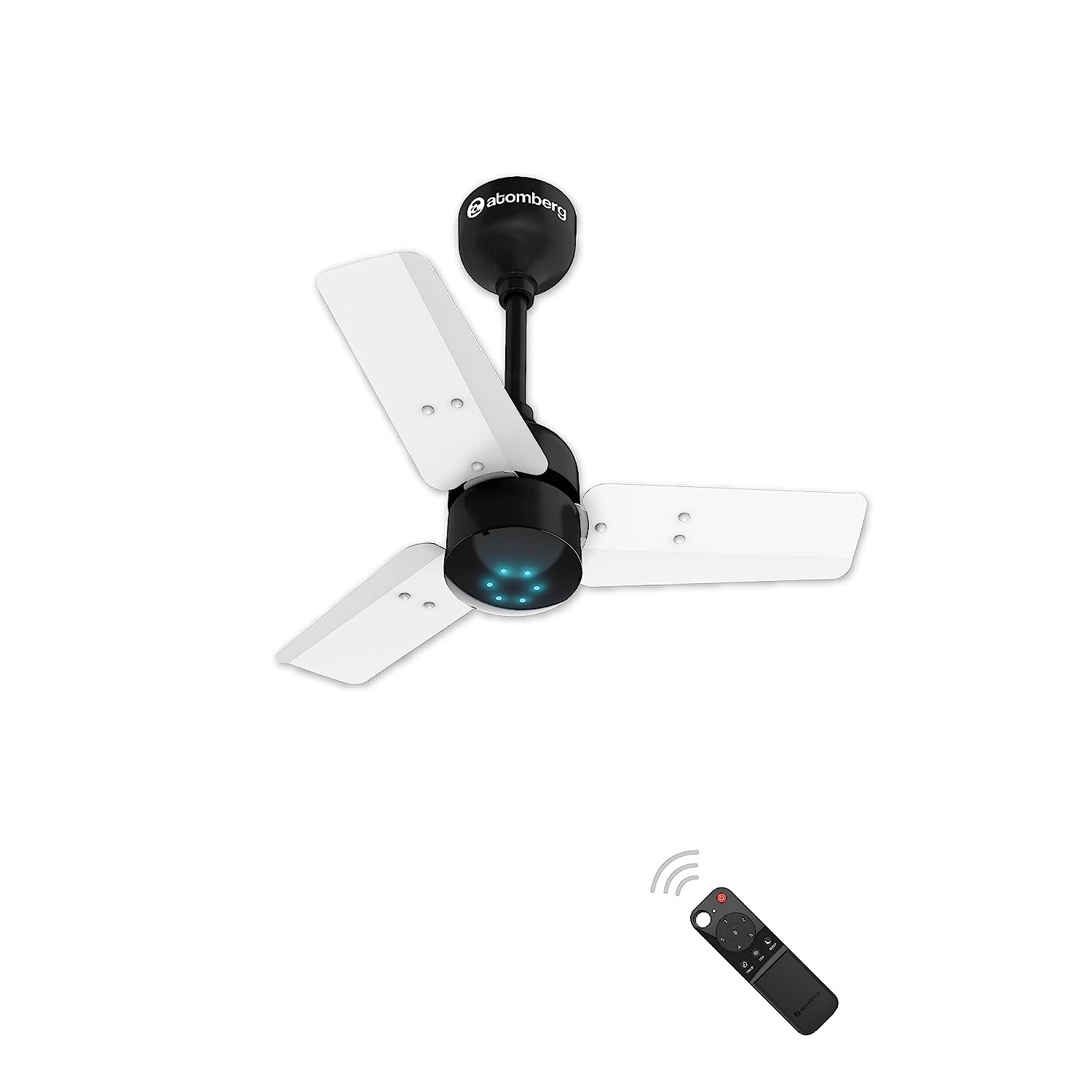 atomberg Renesa 600mm BLDC Motor 5 Star Rated Sleek Ceiling Fans with Remote Control  (White and Black)