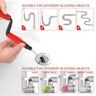 B.K.Jagan and Co Metal Sink & Drain Cleaner Spring Wire Sink Cleaner Snake Unblocker Hair Drain Cleaner 5 Mtr. Length