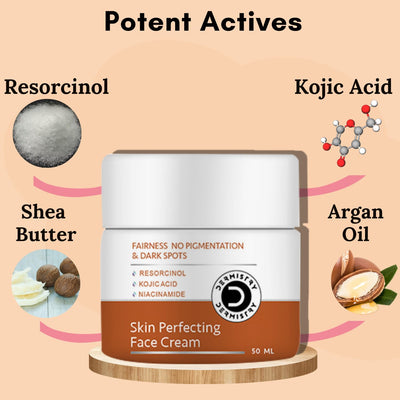 Dermistry Kojic Acid Niacinamide Pigmentation Dark Spots D De Tan Removal Skin Lightening Brightening Glowing Fairness Face Cream For Men & Women - 50ml