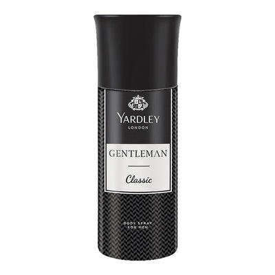4x Yardley London Gentleman Classic Body Spray for Men| Fresh Woody Fougère Notes | Masculine Fragrance | Body Deodorant for Men | 150ml each - Pack of 4