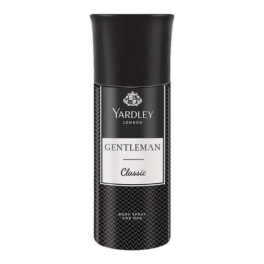 4x Yardley London Gentleman Classic Body Spray for Men| Fresh Woody Fougère Notes | Masculine Fragrance | Body Deodorant for Men | 150ml each - Pack of 4