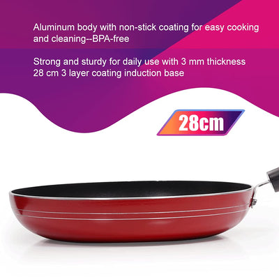 Blueberry's Nonstick Appachatty+Frying Pan 24cm Induction Base,Made in India