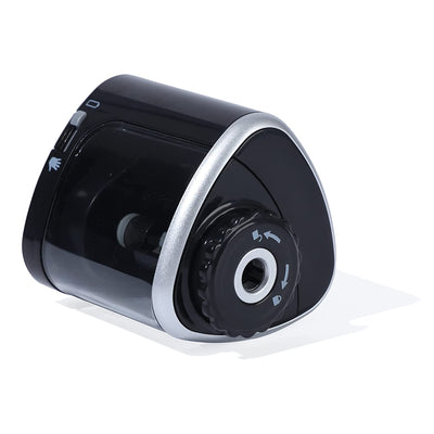 BRUSTRO Semi-Auto Pencil Sharpener | Battery Operated + Manual |Electric Sharpener, Fast Sharping, Automatic, Ideal for Students and Adults, Professional Artists, Auto feed for Home, Office,School use