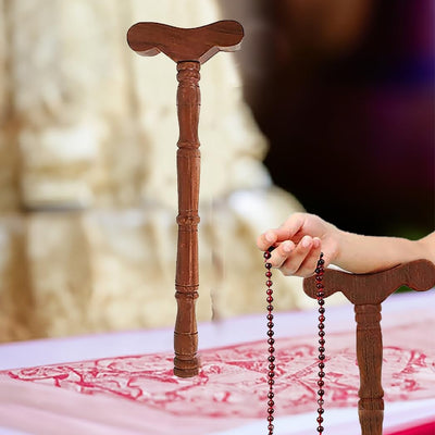 BITONA® Wooden Danda, teki T Shaped Yoga Danda, Mala jaap Hand Stand, Meditation Stick, Wooden Staff, Traditional, Indian Stick Used by Rishi Yogi(1 Stick only)