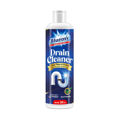 Blueoxy Drain Clog Remover Liquid | Used for Shower & Sink Drains & Pipes | Pure Gel Based | 500 Ml | Pack of 1