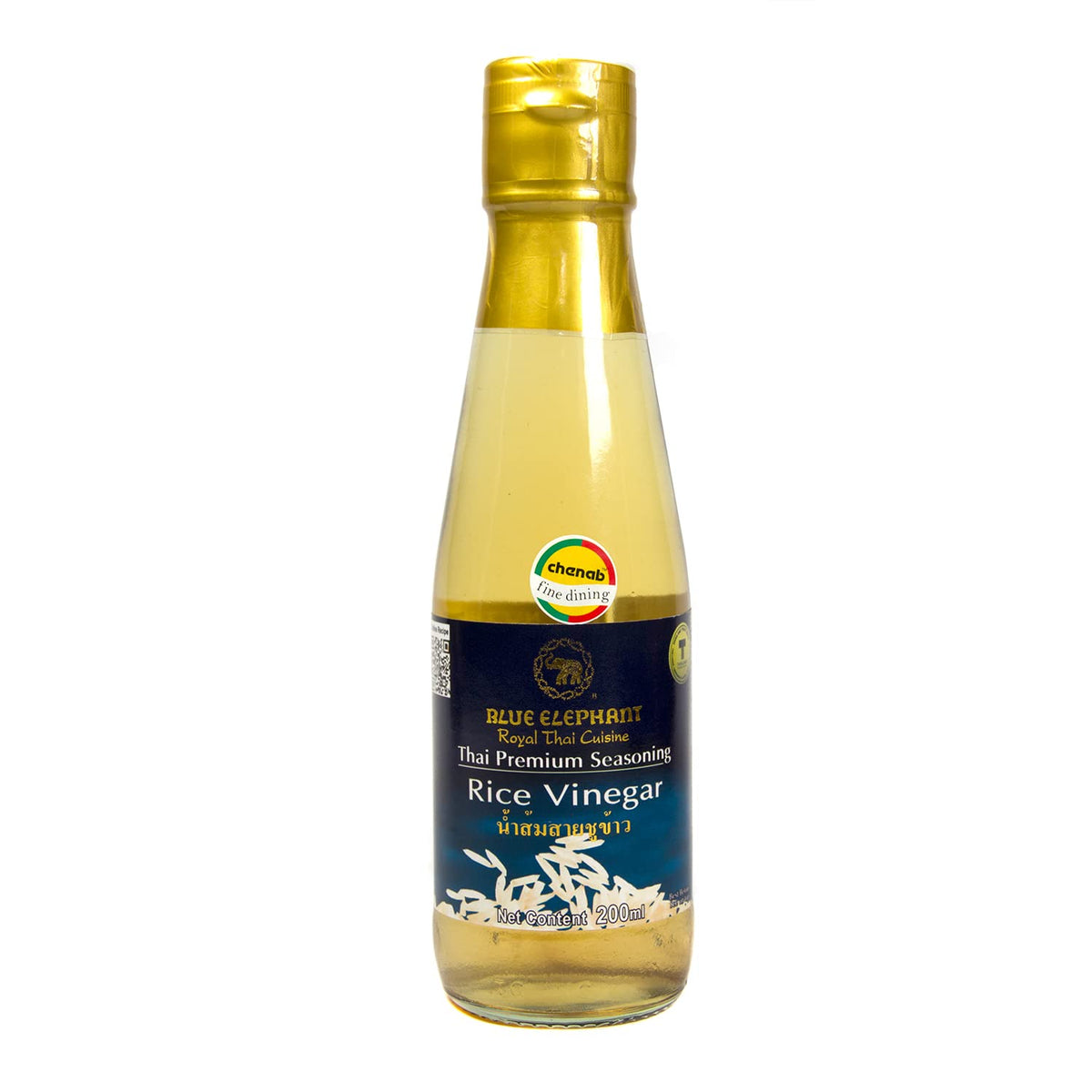 4x Blue Elephant Rice Vinegar, 200ml each - Pack of 4
