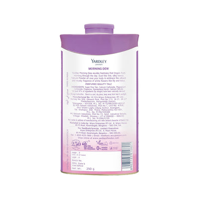 4x Yardley London Morning Dew Perfumed Talc for Women, 250g - Pack of 4