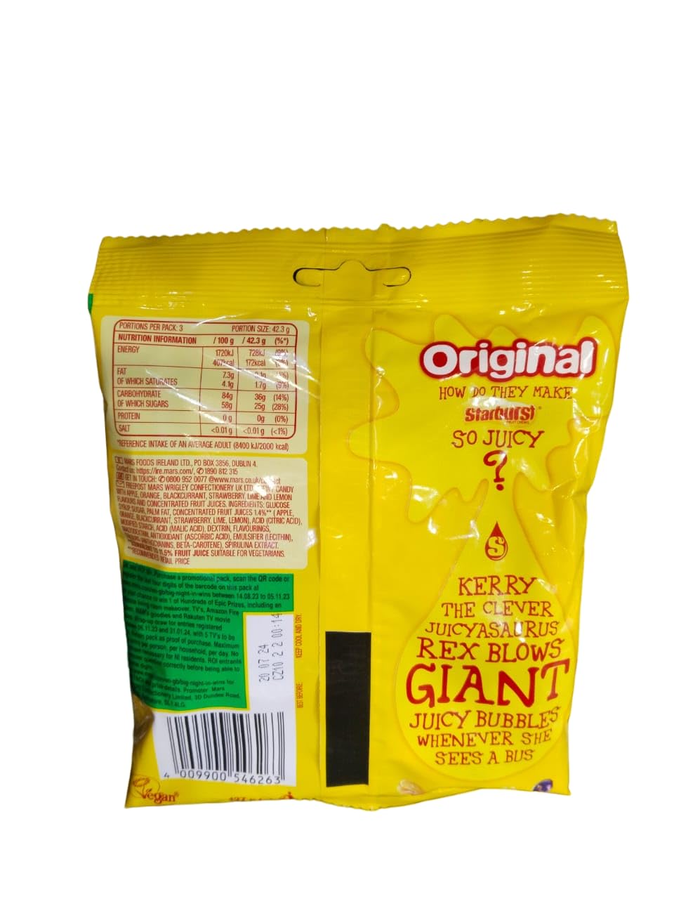 STARBURST ORIGINAL FRUIT CHEWS BURSTING WITH FRUIT JUICE 127G