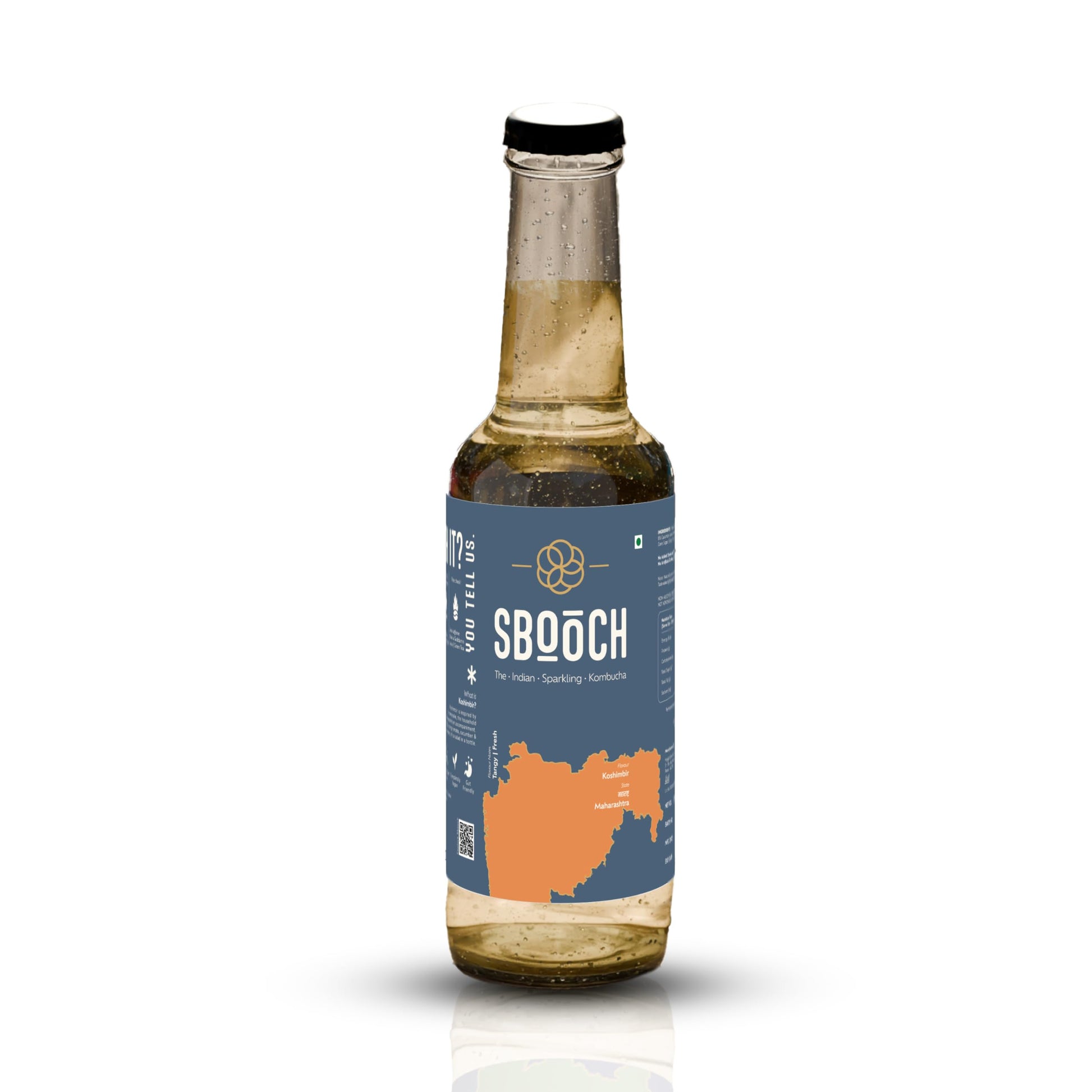 SBOOCH - Indian Sparkling Kombucha Tea | Koshimbir Flavor |275ml Pack of 6| Gut-Friendly Beverage | Antioxidant-Rich Zero Preservatives| Alcohol-Free Fermented Tea | Vegan & Gluten-Free