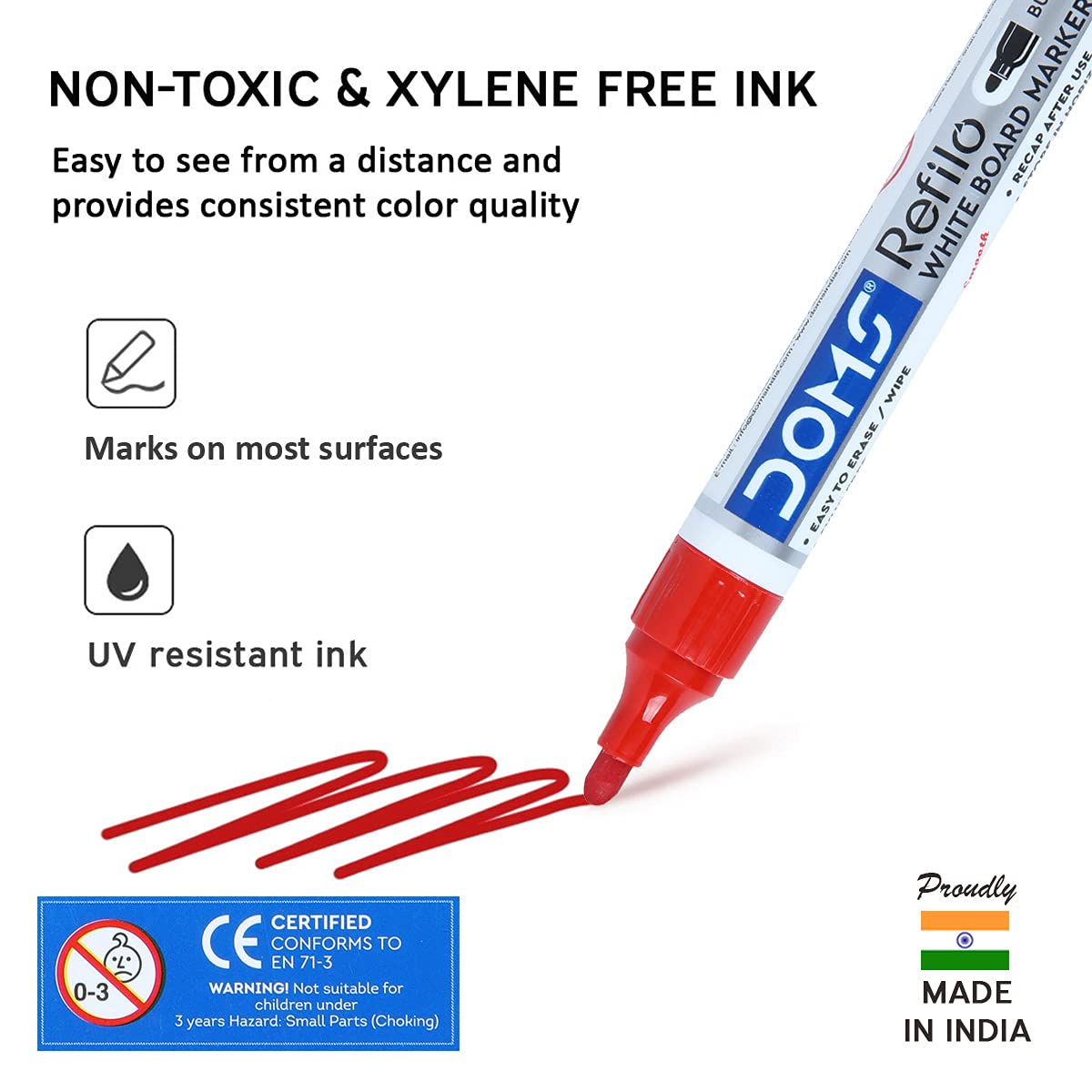 Doms Refilo Non-Toxic Hi-Tech Refillable White Board Marker Pen