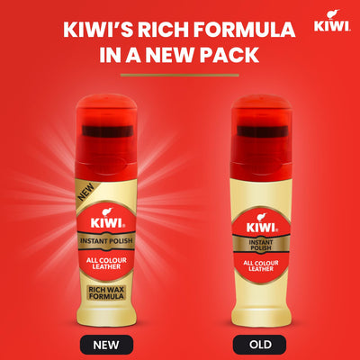 4x KIWI Instant Liquid Glossy Finish Shoe Polish (75 Ml, Neutral) each - Pack of 4
