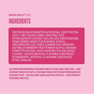 Superyou Strawberry Protein Wafer Bars (Pack Of 10)|10 Gram Protein, 3 Gram Fiber, No Added Sugar|Yeast Fermented Protein|Energy Bars|Crunchy Wafer Bar|100% Vegetarian|No Palm Oil|400 Gram