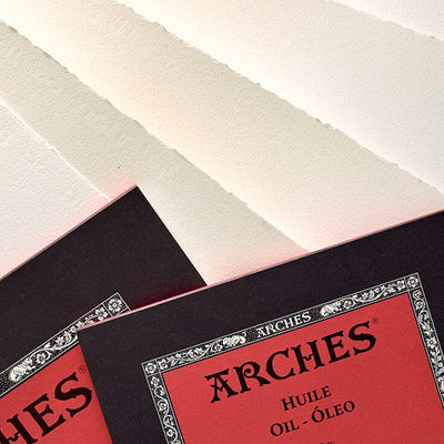 Arches Oil 300 GSM Cold Pressed White 23 x 31 cm Paper Pad, 12 Sheets