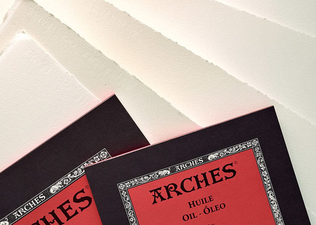Arches Oil 300 GSM Cold Pressed White 23 x 31 cm Paper Pad, 12 Sheets