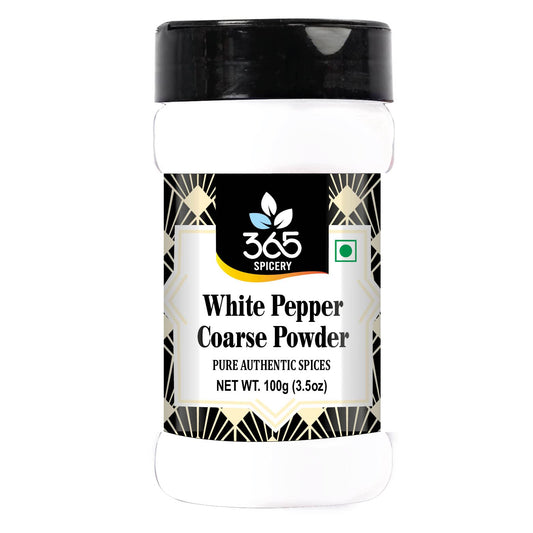 365 SPICERY White Pepper COARSE Powder | A Mild and Versatile Spice that is Perfect for White or Light-Colored Dishes | No Fillers or Preservatives - 100 gm