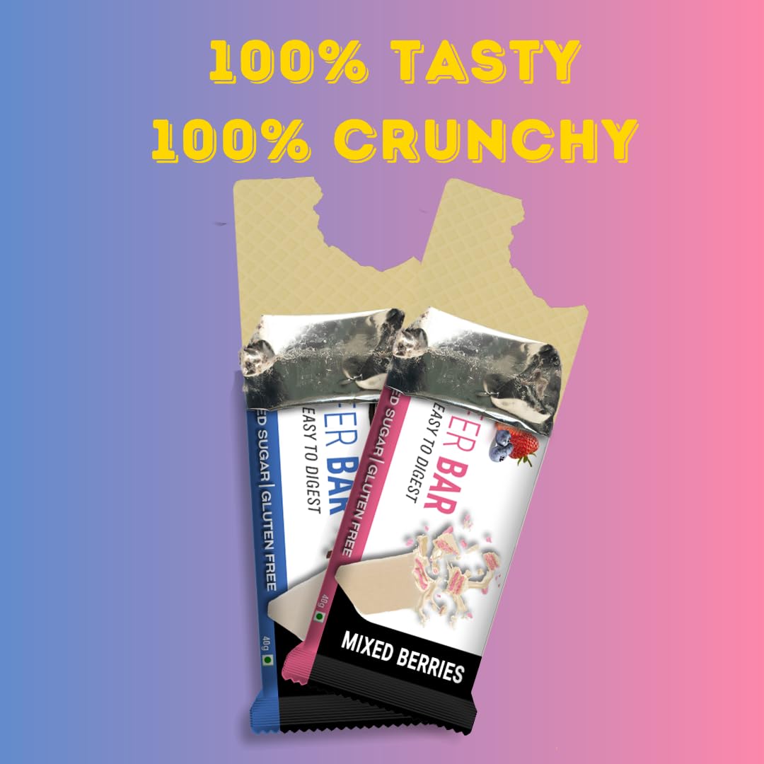Snactivate Protein Wafer Bars Combo–Cookies & Creme and Mixed Berries (Pack of 12),10g Protein, 10g Fiber, Sugarfree, Gluten Free, Whey Protein, Keto Friendly, Energy Packed, Tasty & Crunchy in every bite, 12*40 gms
