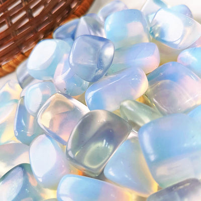 9Dzine Opalite Crystal Stone 100 Gm Natural Raw Tumble Stones Opalite Tumbled Gemstone Pebble for Reiki Healing Vastu Correction Aquarium Stones Crystal at Home Décor