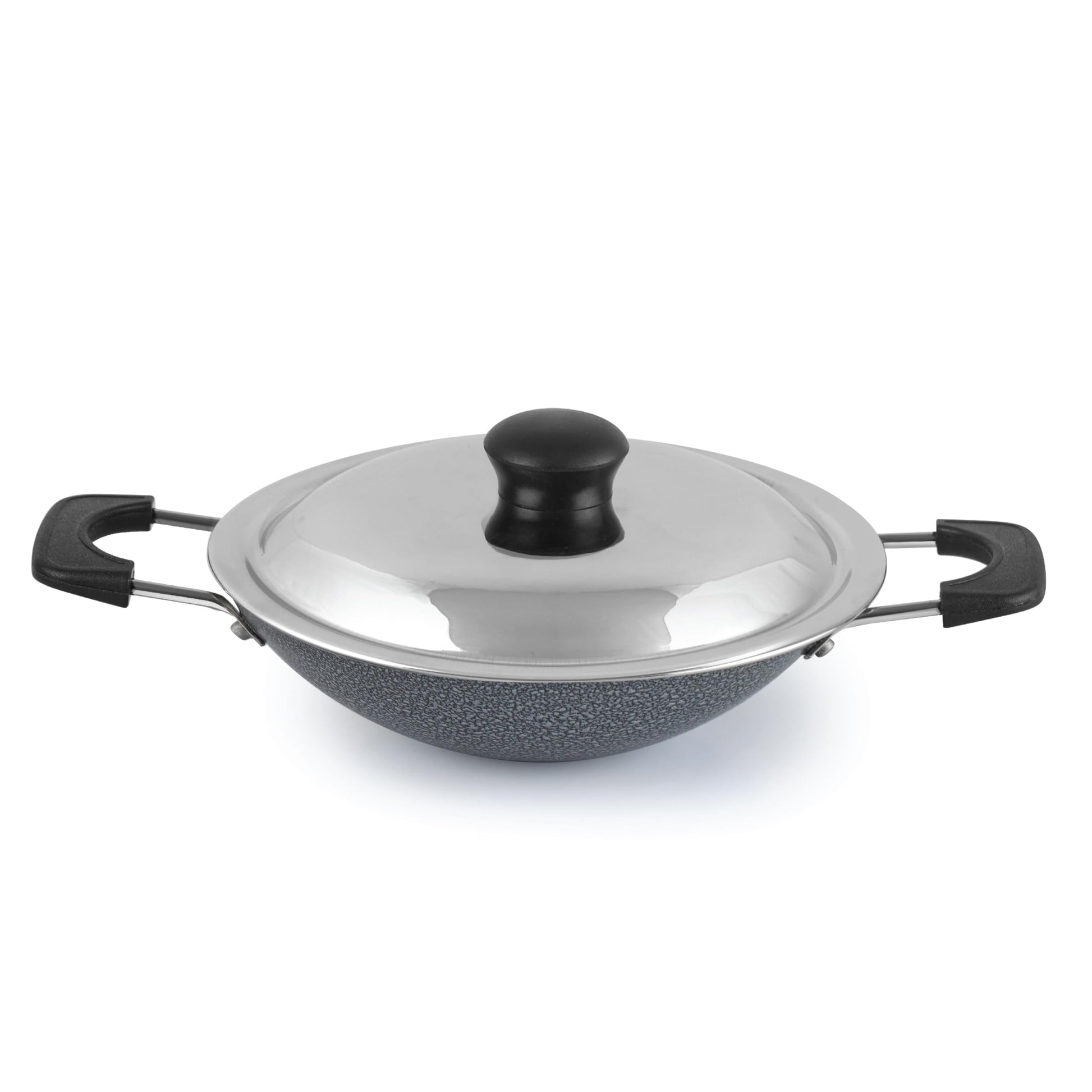 CELLO Black Platina Non-Stick Deep Appachatty with Lid 20 cm | Scratch Resistant | Gas Stovetop Compatible | Comfortable Grip | Black