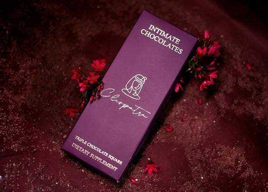 Cleopatra Intimate Chocolate Bars For Uplifting Mood, Vitality, More Desire & Enjoyment Best Gift Set Ideal For Men & Women, 60g With 1 Handcuffs (Hathkadi), 1 Blindfold & 2 Dice