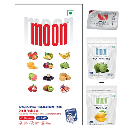 Moon Third Quarter Fruit Box (Custard Apple & Mango Slice) Combo | No Preservatives, No Added Sugar, Healthy Dried Fruit | 100% Natural, Vegan, Gluten Free Snack for Kids and Adults