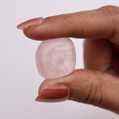 9Dzine Rose Quartz Crystal Tumble 50 Gm | Natural Raw Tumbled Gemstone Pebble for Reiki Healing Vastu Correction, Aquarium, Home Decor