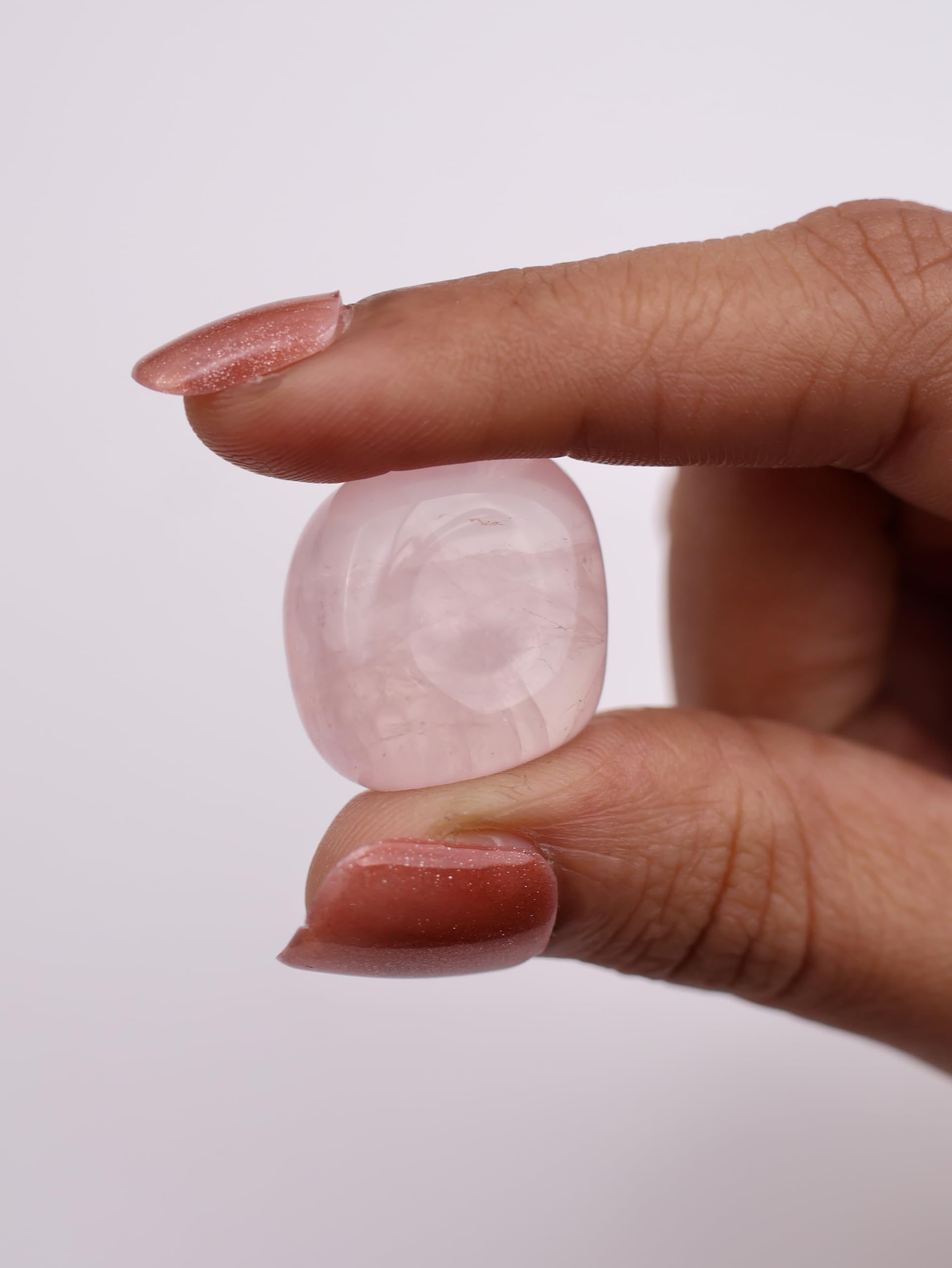 9Dzine Rose Quartz Crystal Tumble 50 Gm | Natural Raw Tumbled Gemstone Pebble for Reiki Healing Vastu Correction, Aquarium, Home Decor