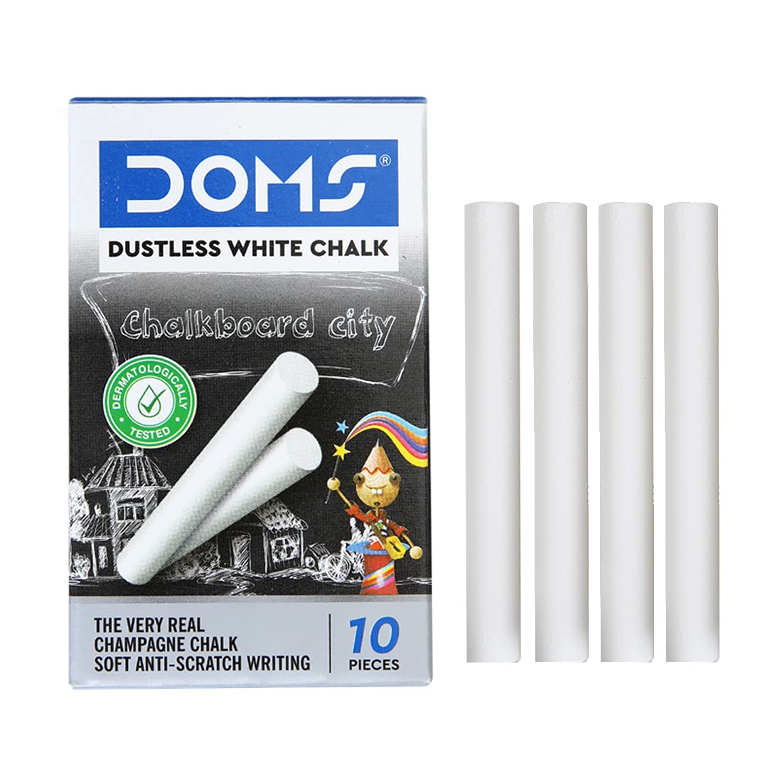 Doms Non-Toxic Dustless White Chalk