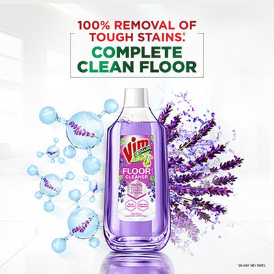 Vim Floor Cleaner: 1000ml | French Lavender with Sage | 100% Removal of stains for complete clean floors & long lasting fragrance
