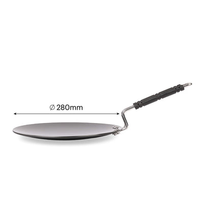 Cello Hard Anodized Aluminium Concave/Paratha/Roti Tawa (28cm), Black (3MM Thickness)