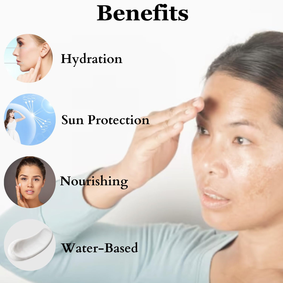 Dermistry 1% Hyaluronic Sunscreen Aqua Gel SPF 50 PA++++ For Oily, Dry, Acne-prone Skin, Ultra Lightweight Texture, Non-Greasy, No White Cast, Broad Spectrum Protection - 50g