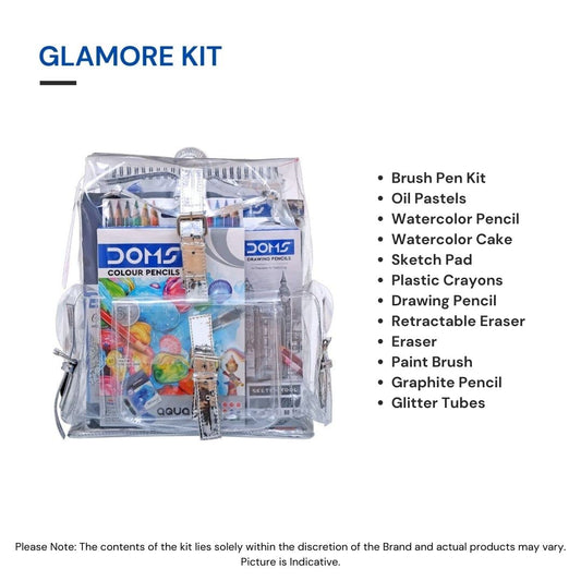 Doms Glamore Artist Smart Kit | Artist Writing And Coloring Tools | Ideal For Gifting Your Precious One | Contains 12 Assorted Items | Pack of 1