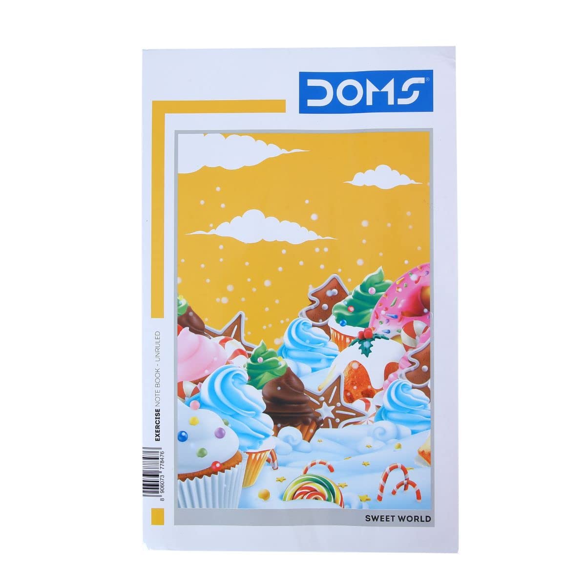 Doms Sweet World Series Notebook | Unruled | 57GSM | 172 Pages | 17 x 27 cm | Pack of 6
