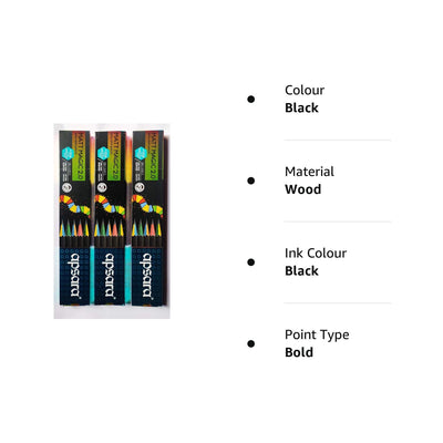 Apsara Matt Magic Extra Dark Pencils - Pack Of 3