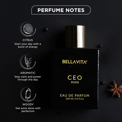 Bella Vita Luxury Work & Play Combo for Men, 3 Premium Long Lasting Fragrance Scent with SKAI EDC, FRESH EDT & CEO MAN EDP, 100 Ml Each