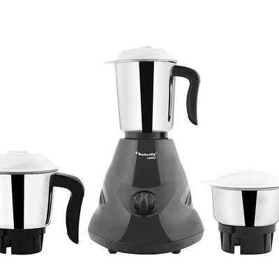 Butterfly Hero Mixer Grinder, 500W, 3 Jars (Grey) - (Indian Plug)
