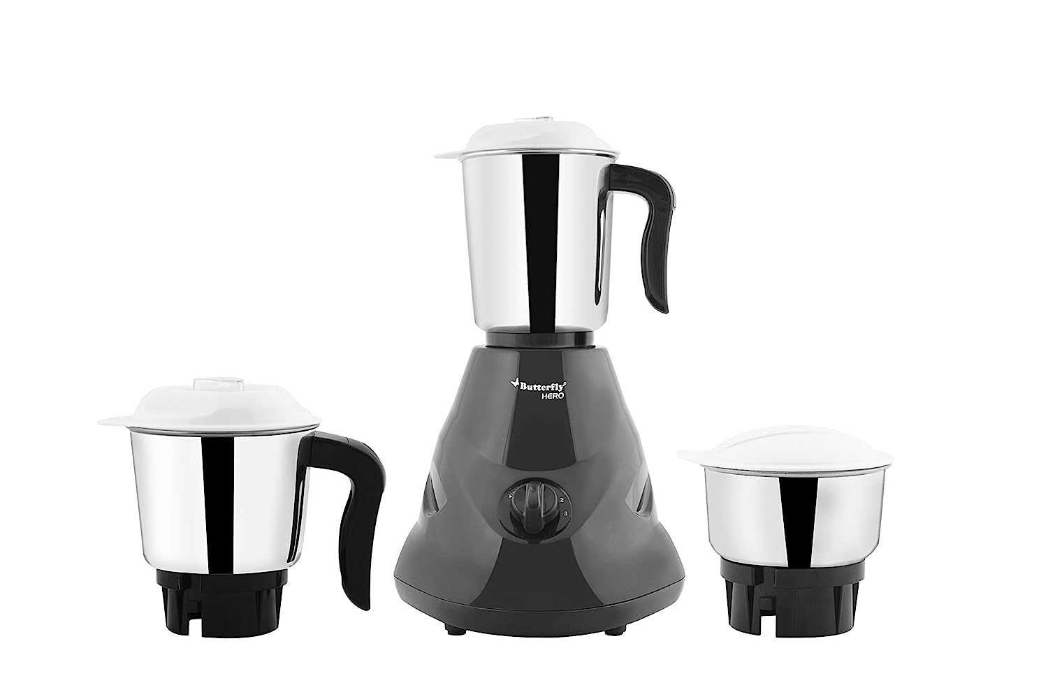 Butterfly Hero Mixer Grinder, 500W, 3 Jars (Grey) - (Indian Plug)