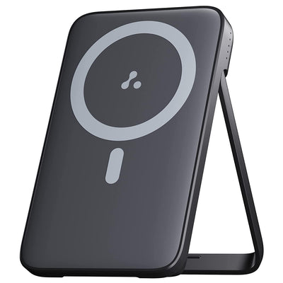 Ambrane 10000mAh Magnetic Wireless Power Bank for iPhone 12 & Above, 22.5W Wired + 15W Wireless Charging, Mobile Stand, Type C PD (Input & Output), Li-Polymer (Aerosync PB 10, Black)