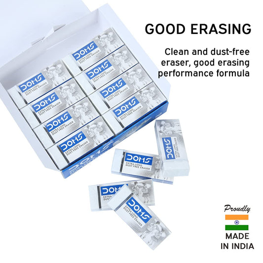 Doms Non-Toxic Dust Free Extra Long Eraser Box Pack