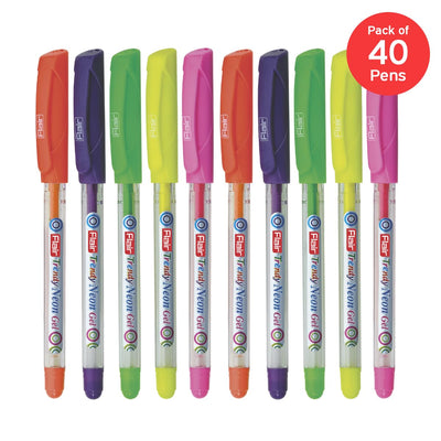 Flair Trendy Neon 10 Pcs Gel Pen, Bilster Pack  Multicolour